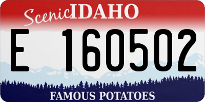 ID license plate E160502