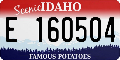 ID license plate E160504