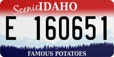 ID license plate E160651