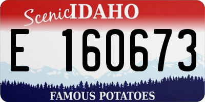 ID license plate E160673