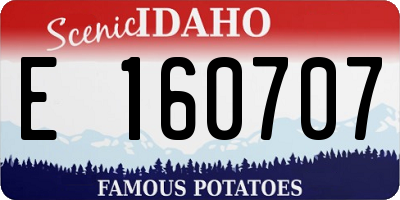 ID license plate E160707