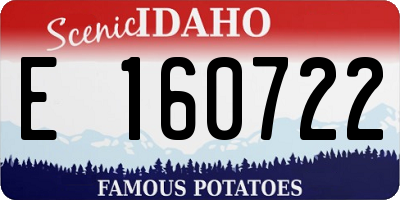 ID license plate E160722