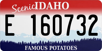 ID license plate E160732