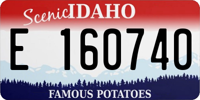 ID license plate E160740