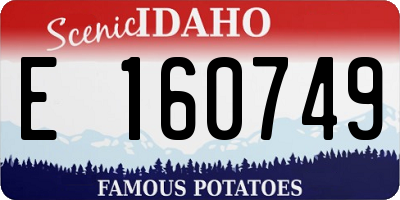 ID license plate E160749
