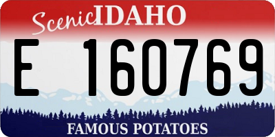 ID license plate E160769