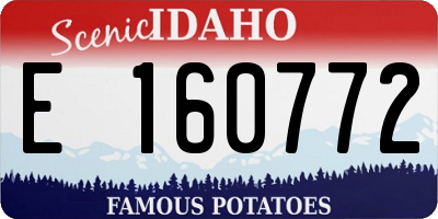 ID license plate E160772