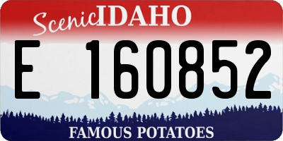 ID license plate E160852