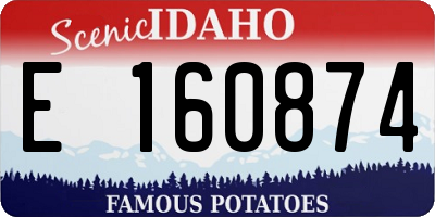 ID license plate E160874
