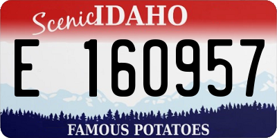 ID license plate E160957