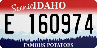 ID license plate E160974