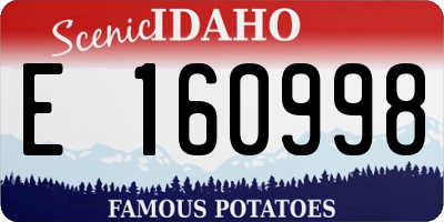 ID license plate E160998