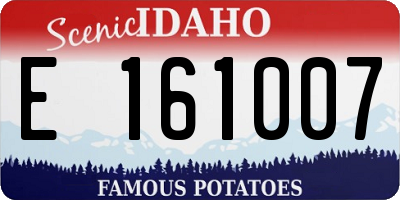 ID license plate E161007