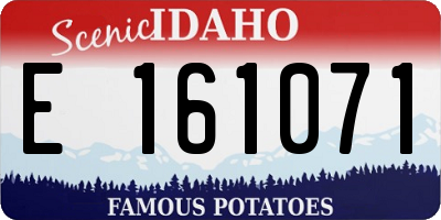 ID license plate E161071