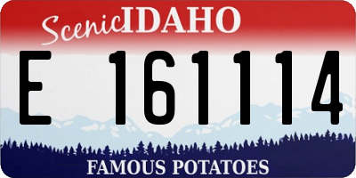 ID license plate E161114