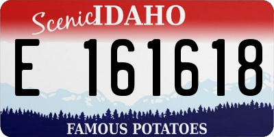 ID license plate E161618