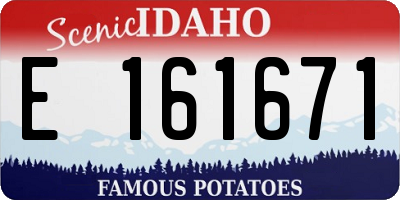 ID license plate E161671
