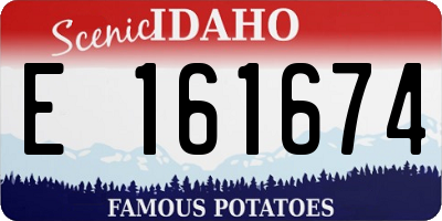 ID license plate E161674