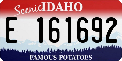 ID license plate E161692