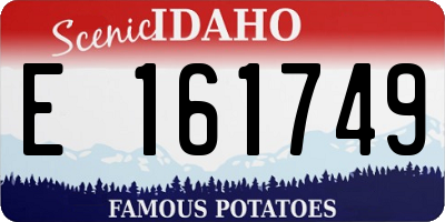 ID license plate E161749