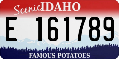 ID license plate E161789