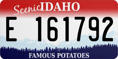 ID license plate E161792