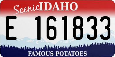 ID license plate E161833
