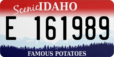 ID license plate E161989