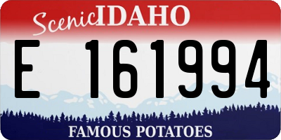 ID license plate E161994