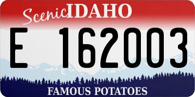 ID license plate E162003