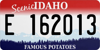 ID license plate E162013