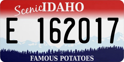 ID license plate E162017