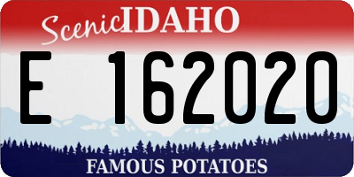 ID license plate E162020
