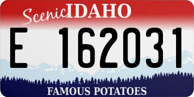 ID license plate E162031