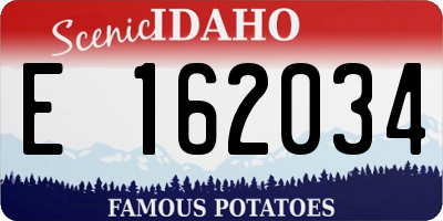 ID license plate E162034