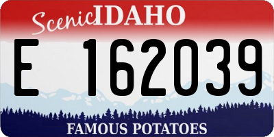 ID license plate E162039