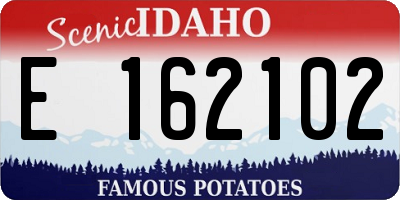 ID license plate E162102