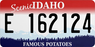 ID license plate E162124
