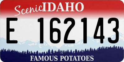 ID license plate E162143