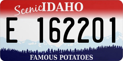 ID license plate E162201