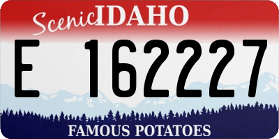 ID license plate E162227