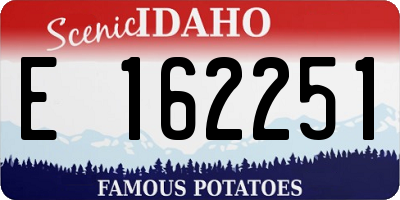 ID license plate E162251