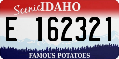 ID license plate E162321