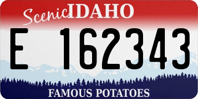 ID license plate E162343