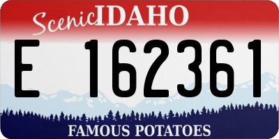 ID license plate E162361
