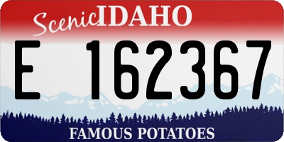 ID license plate E162367