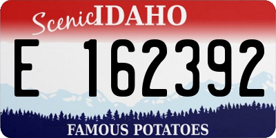 ID license plate E162392