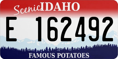 ID license plate E162492