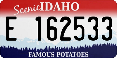ID license plate E162533