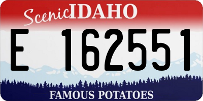 ID license plate E162551